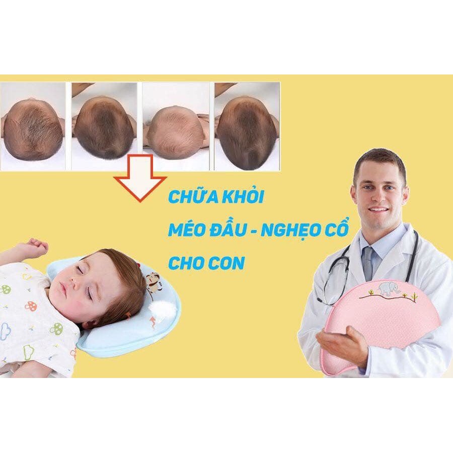 Gối cao su non Babymoov chống bẹp đầu chính hãng cho bé