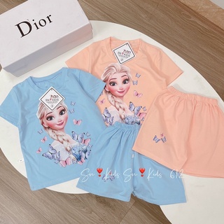 Bộ elsa cộc tay bé gái