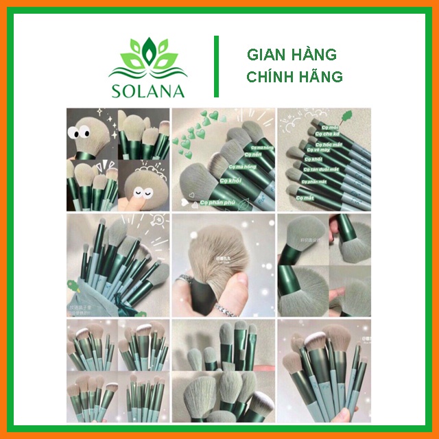 Bộ Cọ Trang Điểm FIX 13 Cây Nội Địa Trung Loại Đẹp, Lông Mềm, Bộ Makeup Tặng Kèm Túi Nhung,  SOLANA