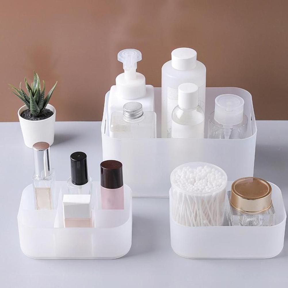 Hộp Đựng Mỹ Phẩm Để Bàn Màu Trong Suốt Mờ Cho Ký Túc Xá M8P7 X8W8