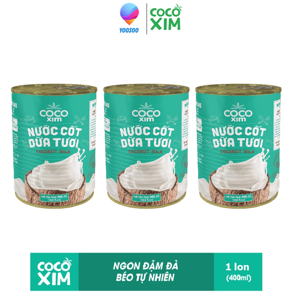 Combo 03 Lon Nước cốt dừa Xim Mom Cooks dung tích  160ml/ 200ml/ 400ml - COCOXIM - YOOSOO MALL