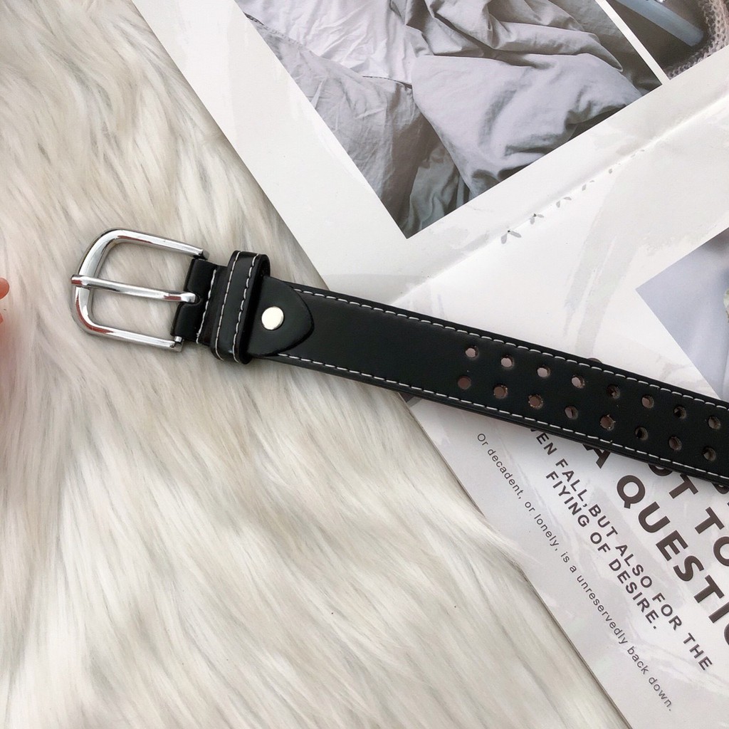 thắt lưng hot hit đục 2 hàng lỗ cực đẹp siêu hot ảnh thật bản 2,5cm