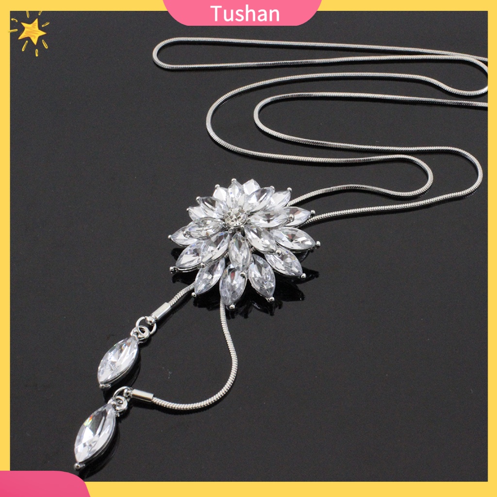 Vòng cổ mặt hình bông tuyết đính đá lấp lánh