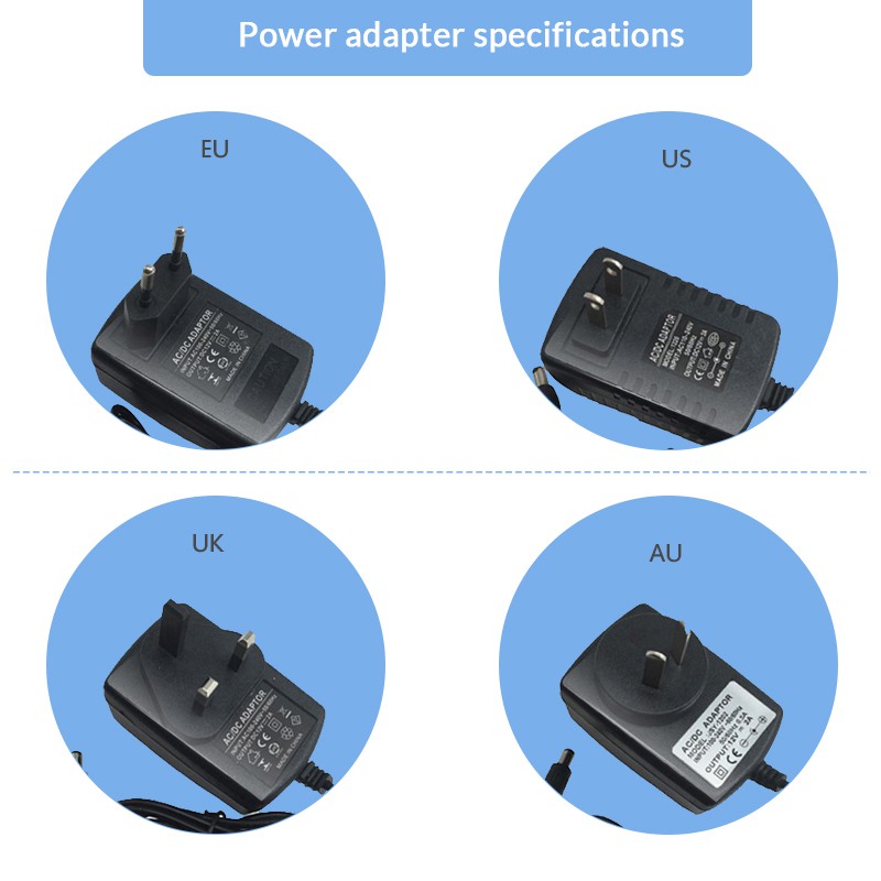 AdiodoNguồn điện AC110-240V đến DC 12V 2A / 3A / 5A / 6A / 8A EU US UK AU phích cắm Bộ chuyển đổi biến áp cho dải LED