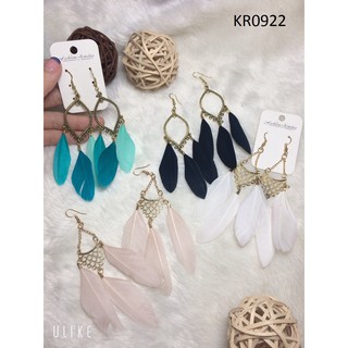 Bông tai Lông vũ tua rua dáng dài