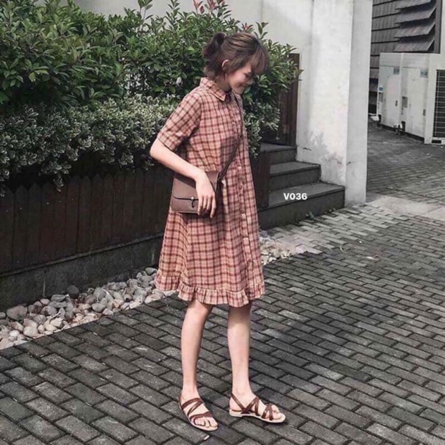Váy kẻ 2 kiểu