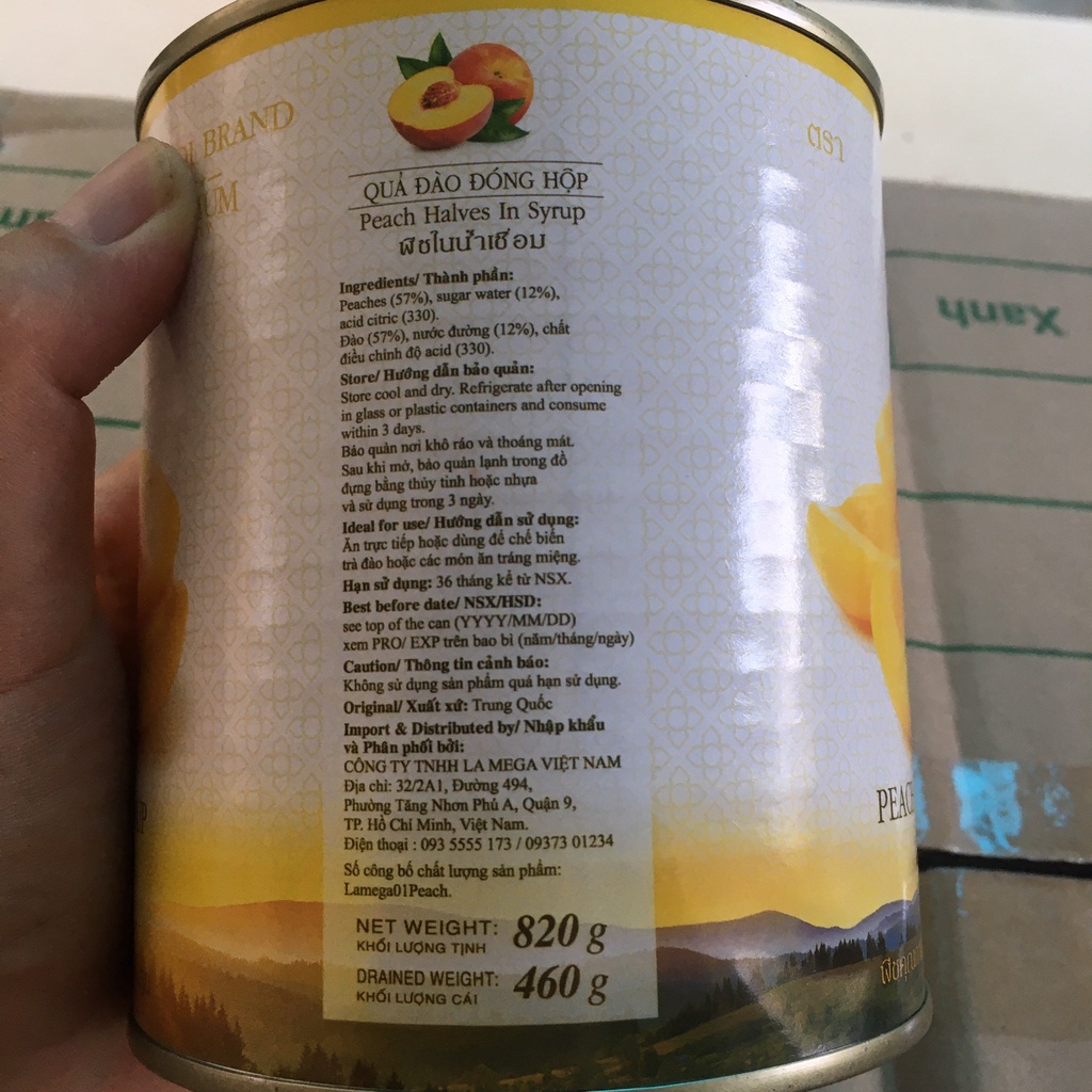 Đào Ngâm - Đào Hộp Thái Lan BODDOB  - Siêu giòn ngon - Giá rẻ siêu tiết kiệm