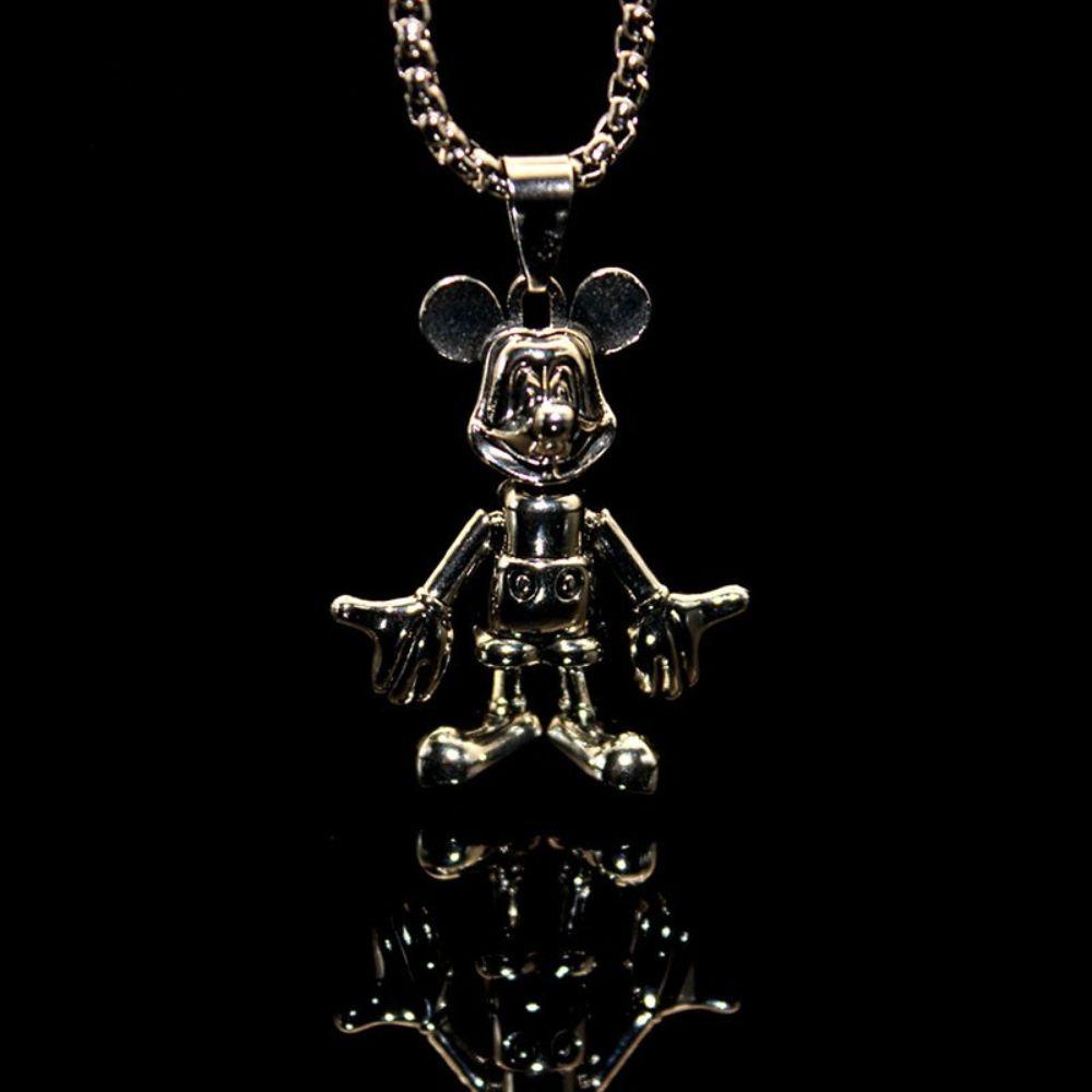 AROMA Vòng cổ Mặt Hình Chuột Mickey Hoạt Hình Phong Cách Hip Hop