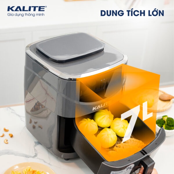 [Mã ELHADEV giảm 4% đơn 300K] Nồi chiên hơi nước Kalite Steam 7 1700W dung tích 7L chiên hấp 2in1 hàng chính hãng