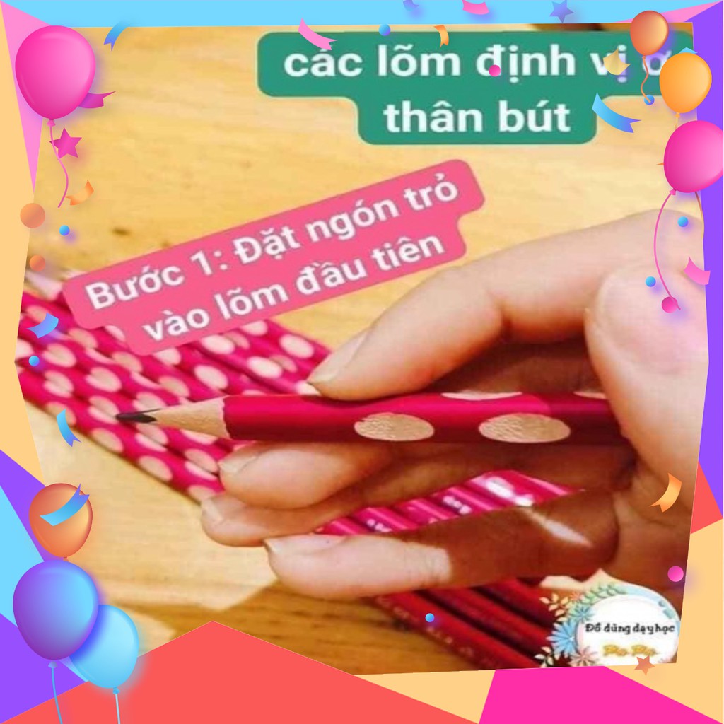 Bút Chì Gỗ Định Vị Tay Cầm SH060 - Bút Ngòi Mềm 2B, Thanh Đậm, Hộp 12 Cây