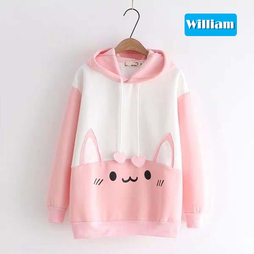 [FREESHIP_50K] Áo hoodie nữ hình Mèo cute William- NL169