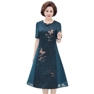 Đầm trung niên dự tiệc voan lụa sang trọng