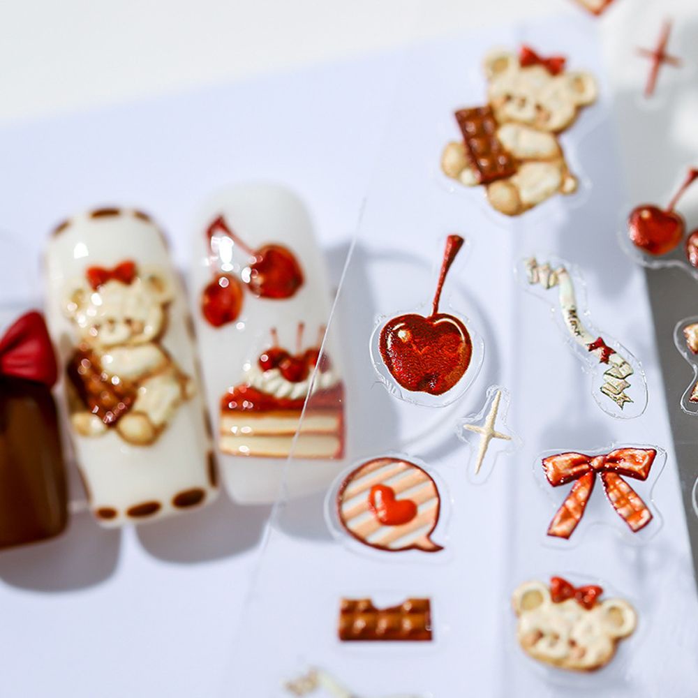 [Hàng mới về] Miếng dán trang trí móng tay họa tiết hoạt hình 3d tùy chọn dễ thương DIY