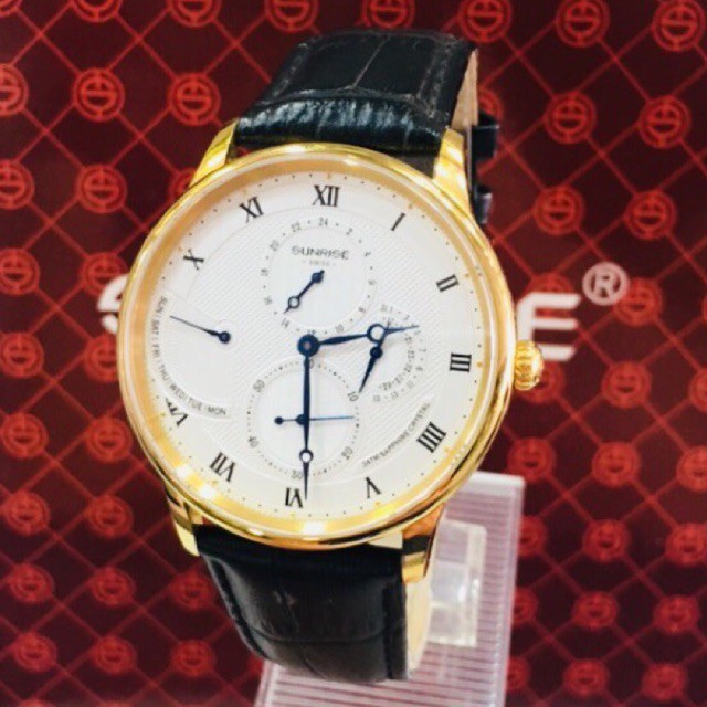 Đồng hồ nam Sunrise 1134PE dây da 6 kim fulbox