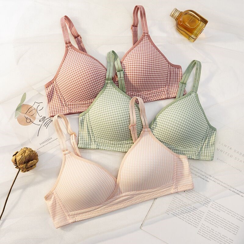Áo ngực nữ học sinh NuciFera không gọng mẫu họa tiết Caro_AL27