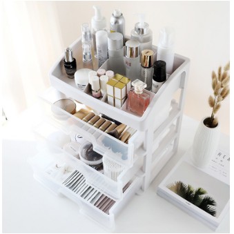 Kệ Tủ Đựng Mỹ Phẩm Nhựa 4 Tầng Để Bàn, Khay Đựng Đồ Trang Điểm Nhiều Ngăn Chắc Chắn