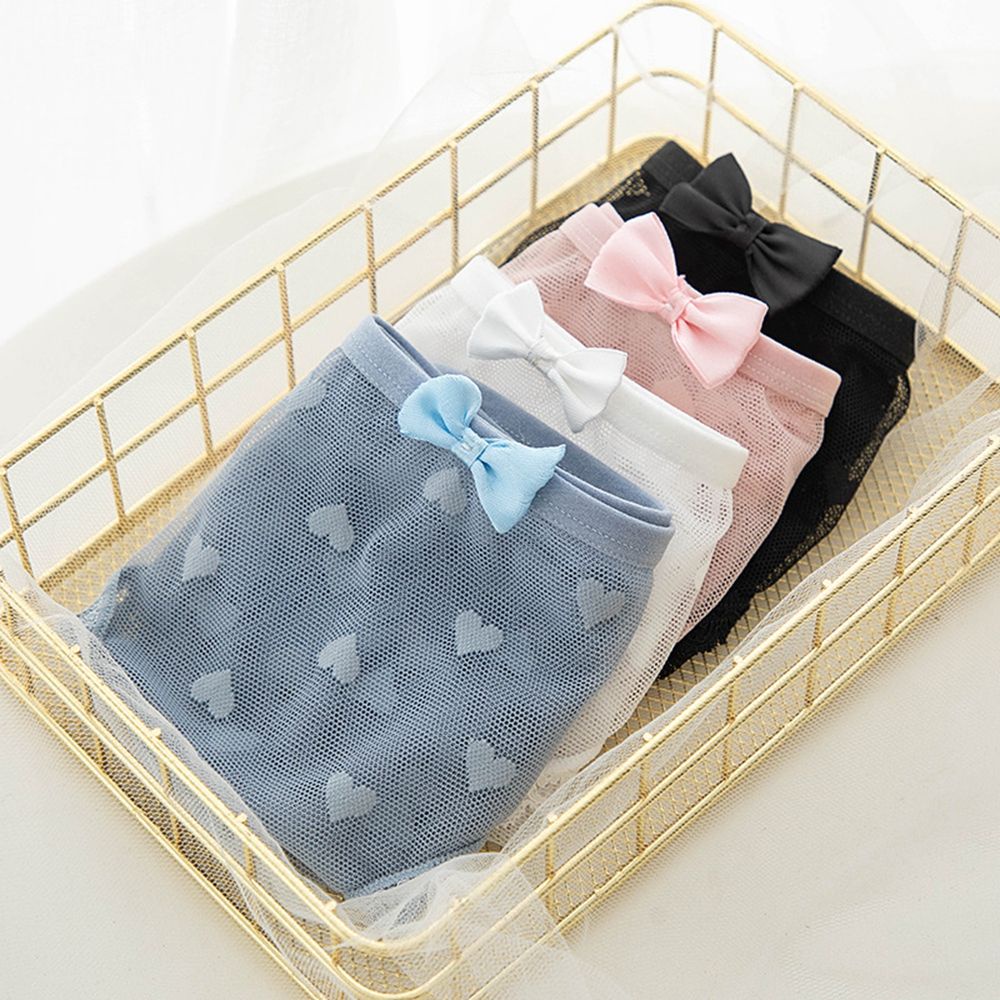 Quần lót cotton phối ren lưng vừa họa tiết trái tim thời trang Hàn Quốc xinh xắn cho nữ