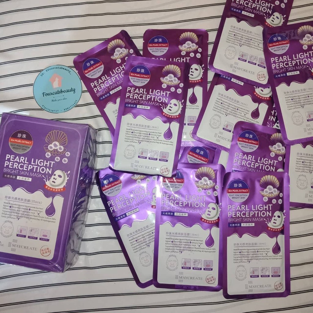 MẶT NẠ DƯỠNG TRẮNG HA PEARL LIGHT PERCEPTION (TÍM) | Thế Giới Skin Care