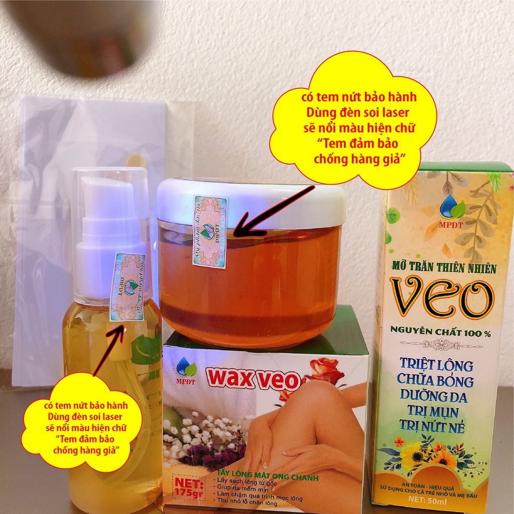 Combo triệt lông vĩnh viễn Wax + Mỡ Trăn. Tẩy lông handmade an toàn tặng kèm bộ dụng cụ wax hàng mới nhất