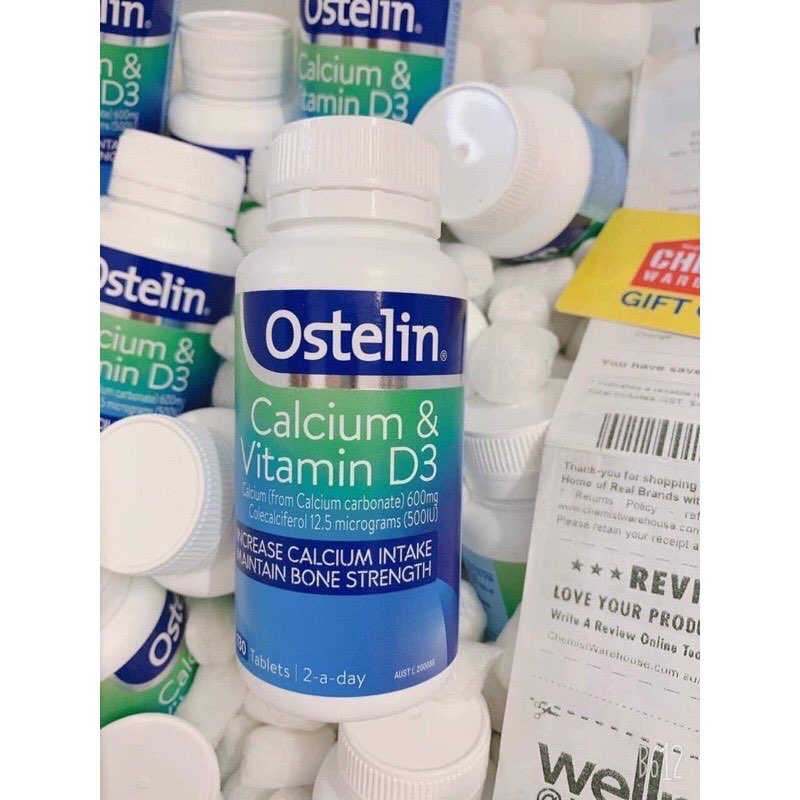 [Mẫu mới nhất] Viên Uống Canxi Cho Bà Bầu Ostelin Calcium & Vitamin D3 130 - 180 Viên