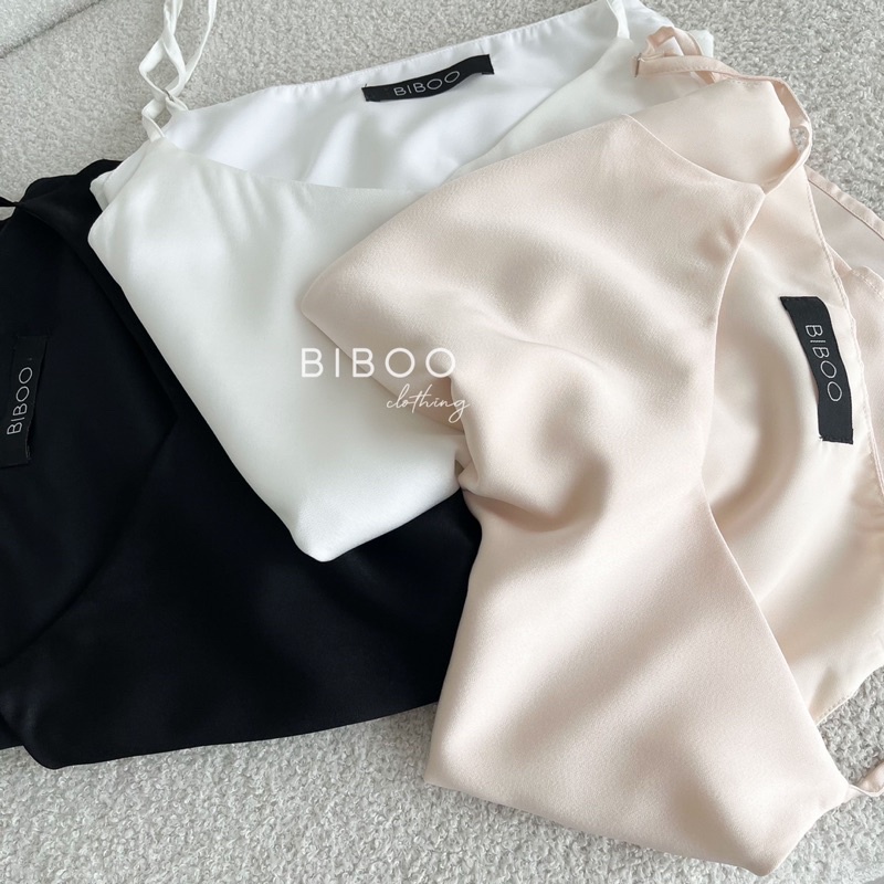 BIBOO - Áo hai dây lụa form suông thoải mái chất liệu Lụa Hàn cao cấp SILK CAMISOLE
