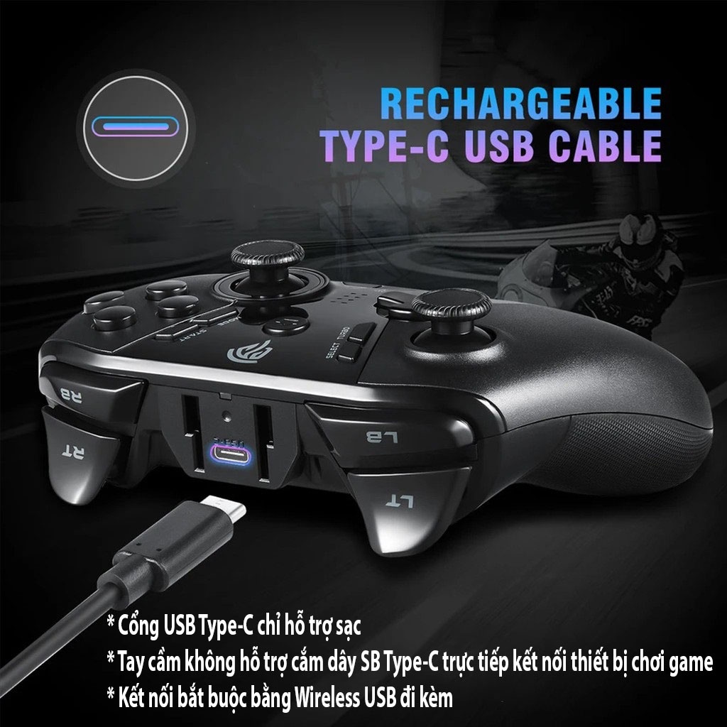 Tay cầm chơi game không dây EasySMX ESM 9110 2.4G Wireless Gaming Controller