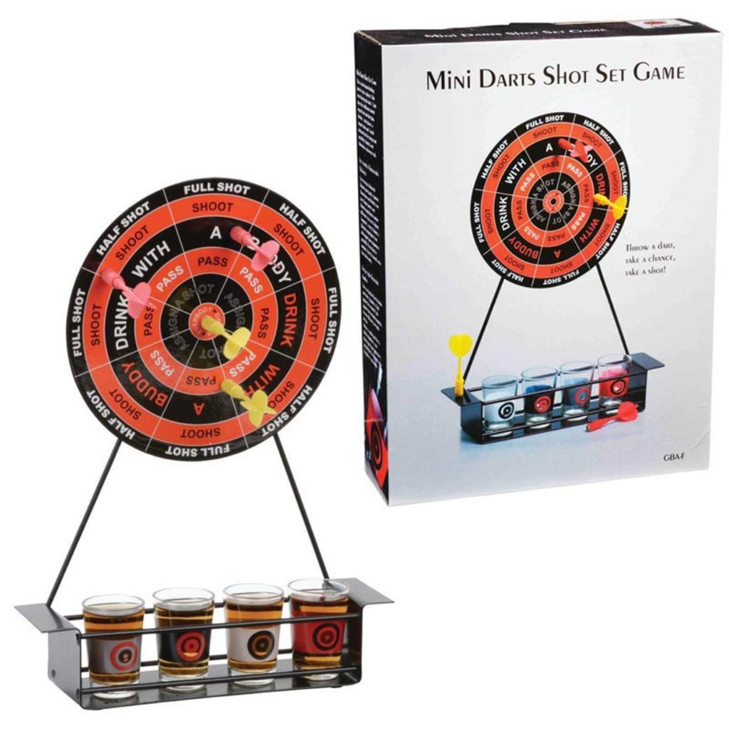 ĐỒ CHƠI NHÓM BẢNG PHÓNG PHI TIÊU NAM CHÂM KÈM LY THUỶ TINH ( MINI DARTS SHOT DRINKING GAME )