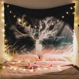 Vải treo tường Decor phòng hot nhất thảm treo tường trang trí phòng ngủ(100*75cm/200*150cm+led)
