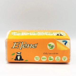 Giấy ăn gấu trúc elene rút dài 160 tờ 3 lớp, khăn giấy ăn than tre, lụa tre