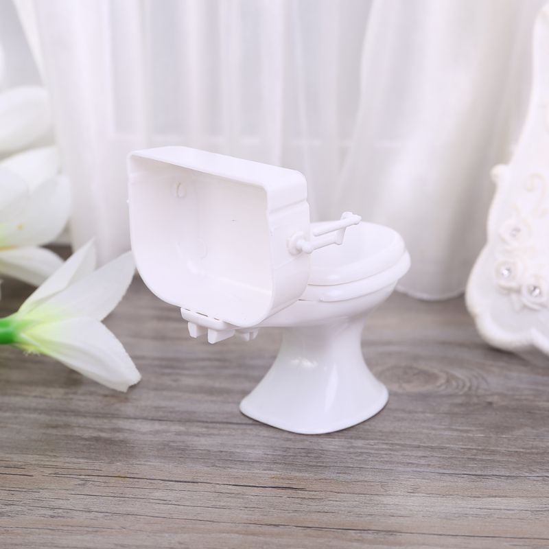 Mô Hình Toilet Trắng Phong Cách Vintage Trang Trí Nhà Búp Bê