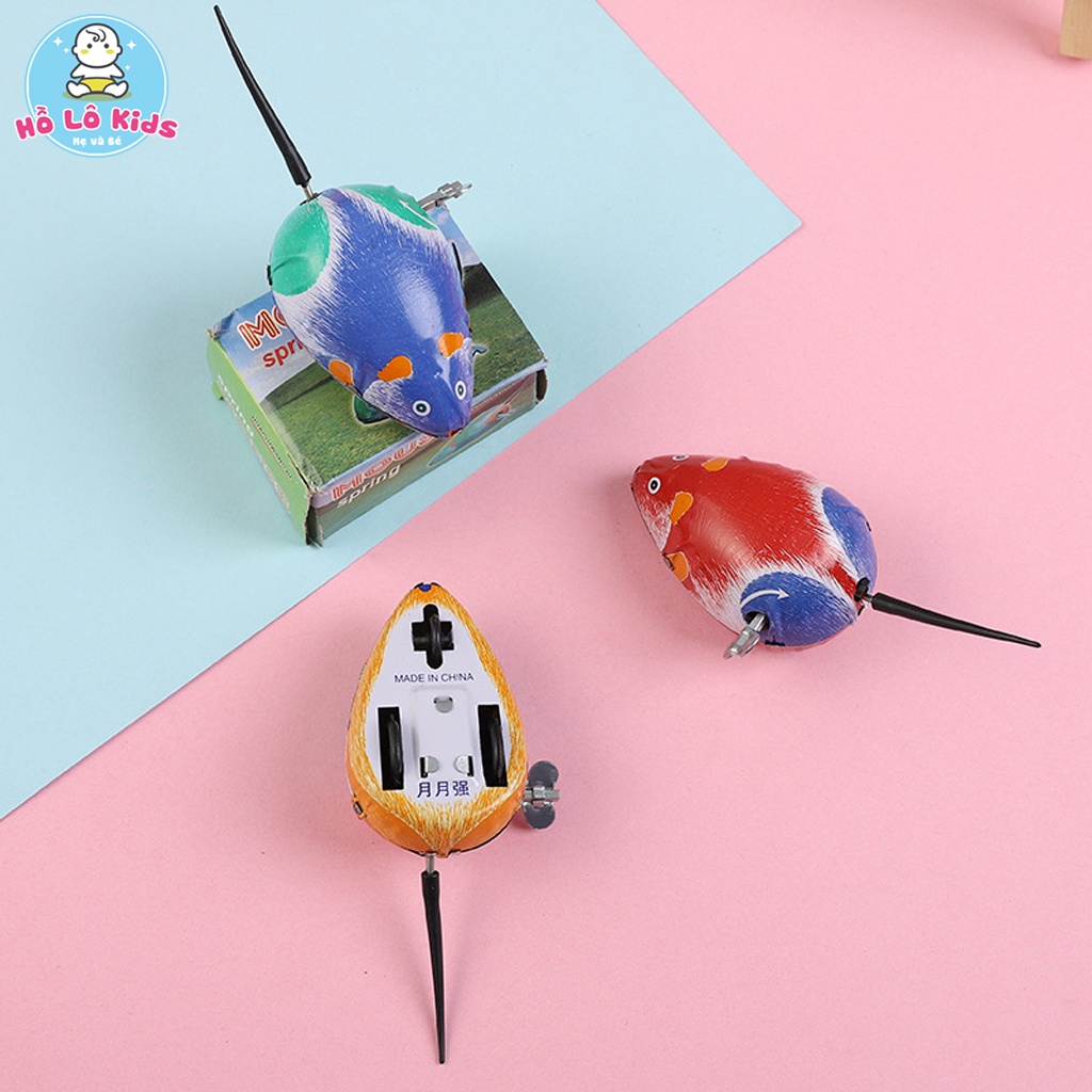 Chuột vặn cót bằng kim loại đồ chơi cho bé Hồ Lô Kids