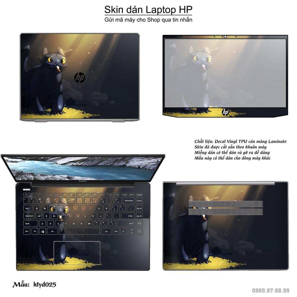 Skin dán Laptop HP in hình bí kíp luyện rồng (inbox mã máy cho Shop)