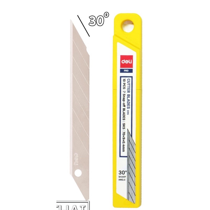 Dao rọc giấy dọc giấy inox DELI 2034 SK5 30 ĐỘ sử dụng lưỡi dao nhỏ Deli E2034