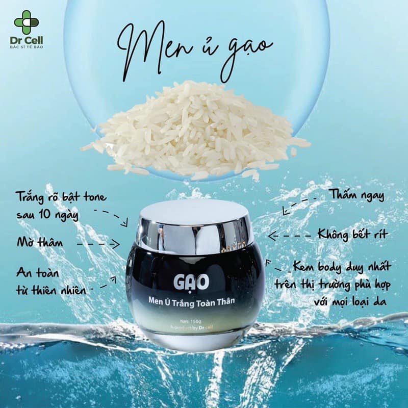 Men Ủ Trắng Body Gạo Dr Cell
