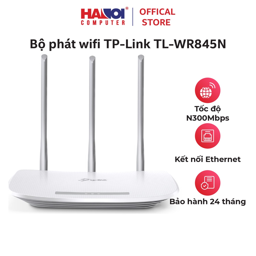 Bộ phát wifi TP-Link TL-WR845N Wireless N300Mbps, 3 Ăng-ten