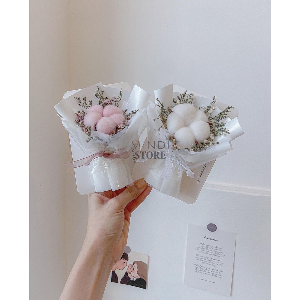 Thiệp Handmade Bó Hoa Khô Theo Tone Màu - MINDI STORE