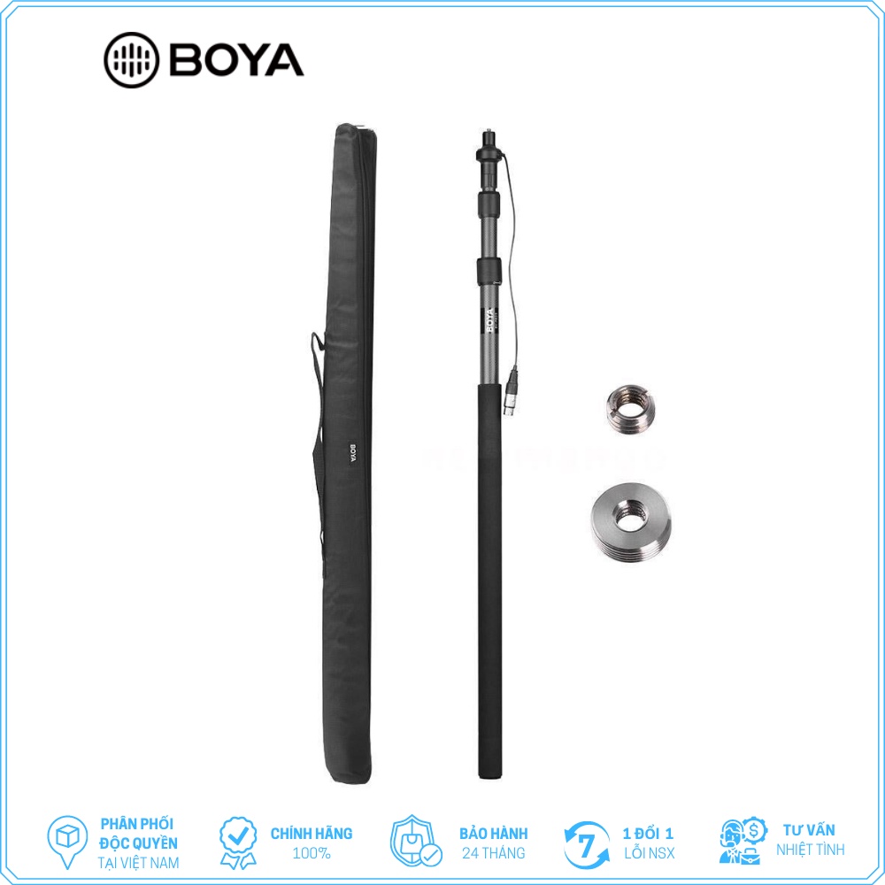 BOYA BY-PB25 - Hàng Chính Hãng - Boompole tích hợp cáp nối cổng XLR hỗ trợ thu âm/phỏng vấn