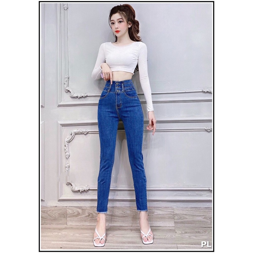 Quần jean nữ lưng siêu cao 3 CÚC Siêu Đẹp bảng size 26-34 chất jean giãn tốt 3C-R1/317