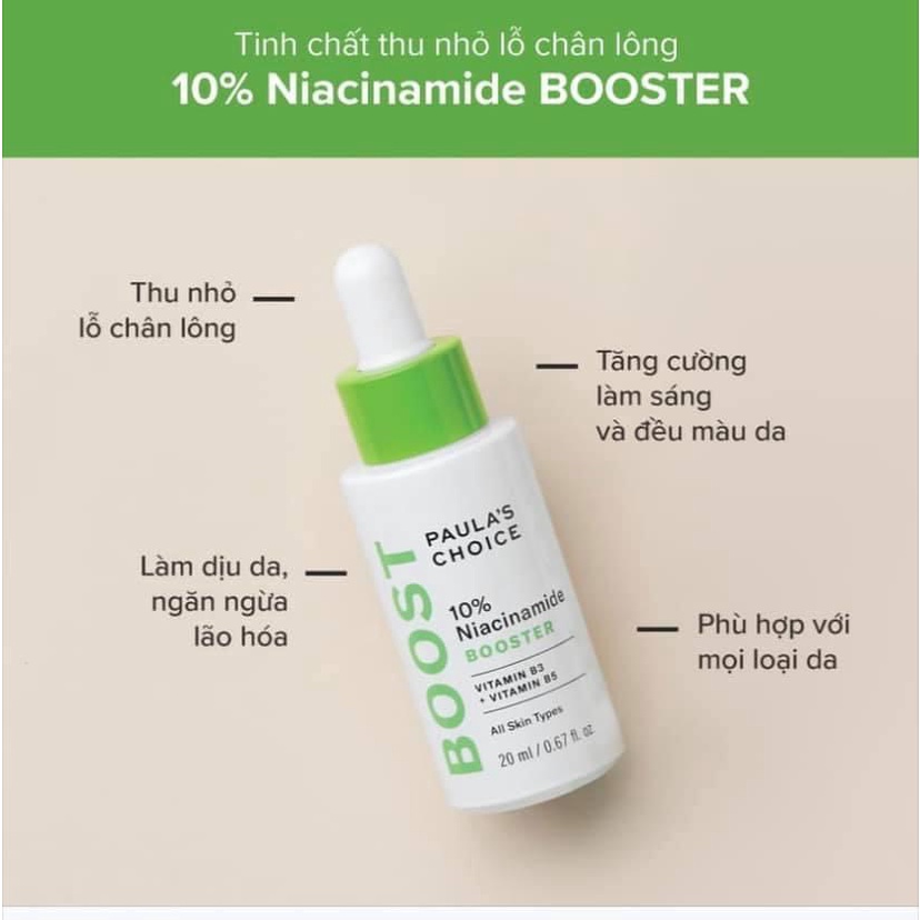 [Chuẩn AUTH] TINH CHẤT SE KHÍT LỖ CHÂN LÔNG VÀ LÀM SÁNG DA Paula’s Choice 10% Niacinamide Booster | BigBuy360 - bigbuy360.vn