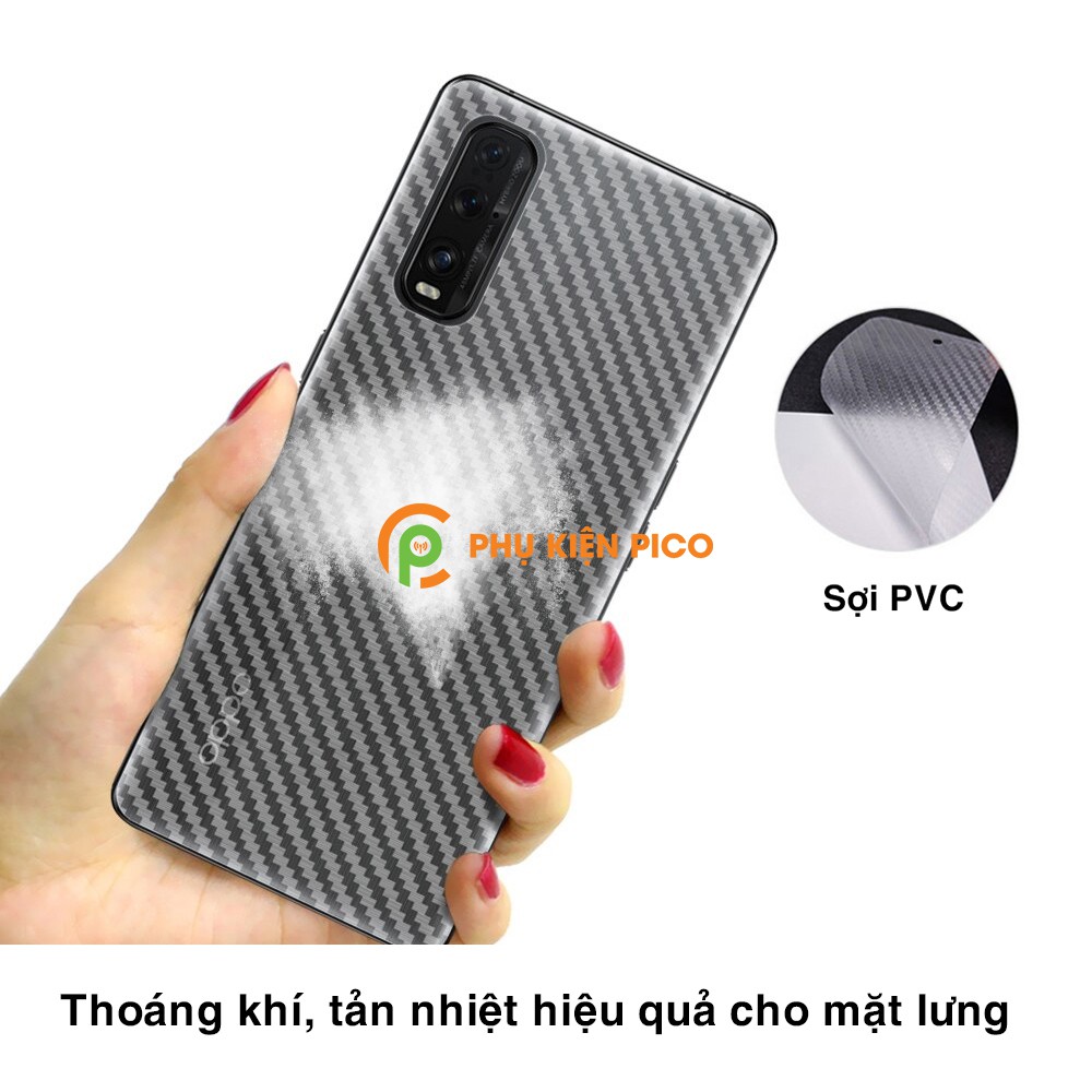 Dán lưng Oppo Find X2 trong suốt nổi vân Carbon 3D tản nhiệt tốt - Dán lưng vân Carbon Oppo Find X2