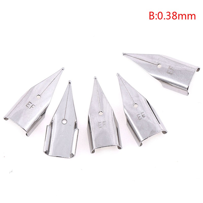 Set 5 Đầu Ngòi Bút Thay Thế Bằng Thép Không Gỉ Dành Cho Bút Máy Wing Sung Hero 359 / 359a