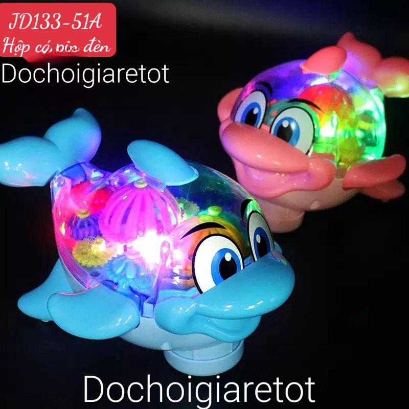 Đồ chơi trung thu cá hồng cute vẫy đuôi lộ động cơ bánh răng nhạc đèn cho bé con cực kì vui nhộn