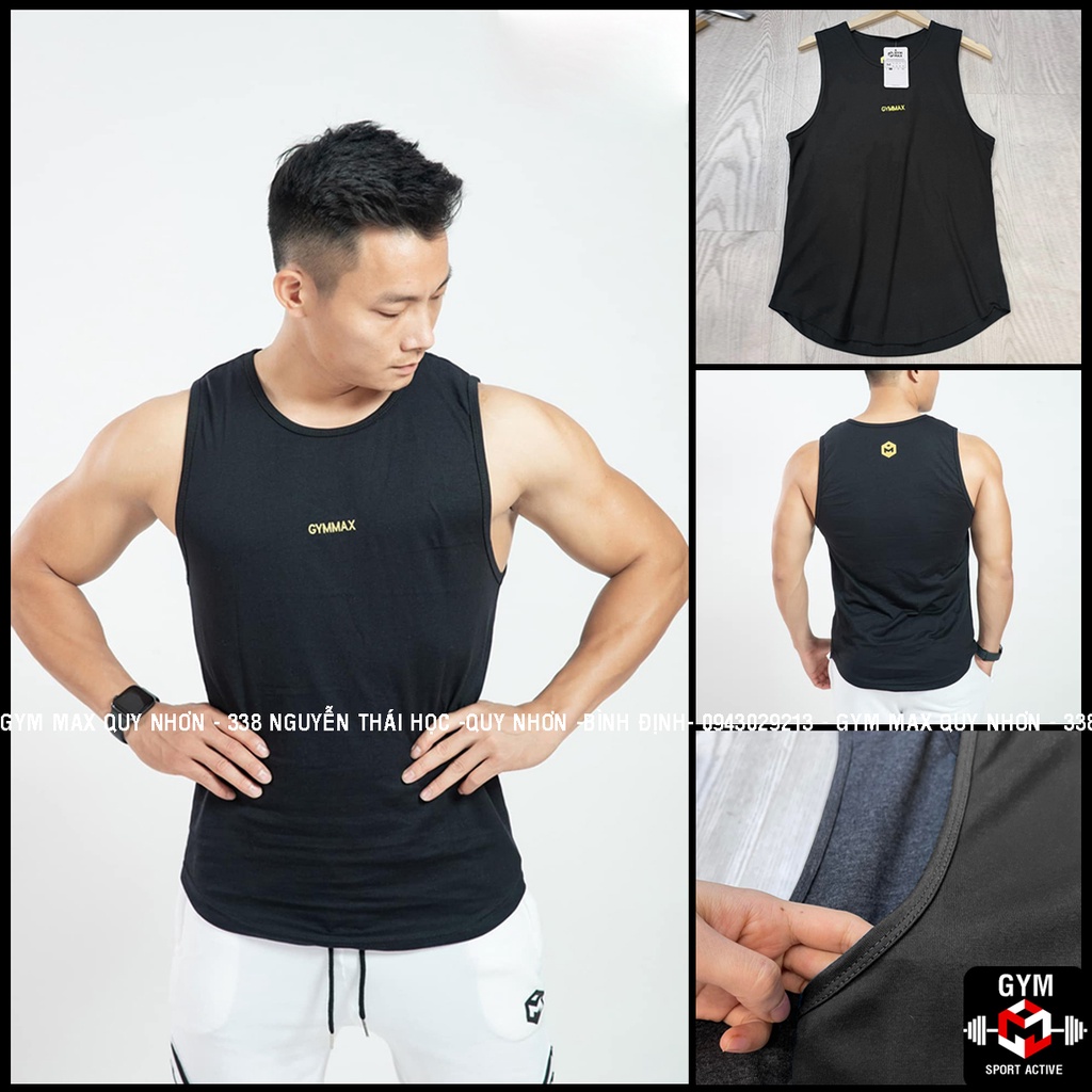 Áo ba lỗ nam thể thao áo tanktop tập gym nam tank Gym Max chính hãng thun cotton 4 chiều ( ảnh video thực tế )
