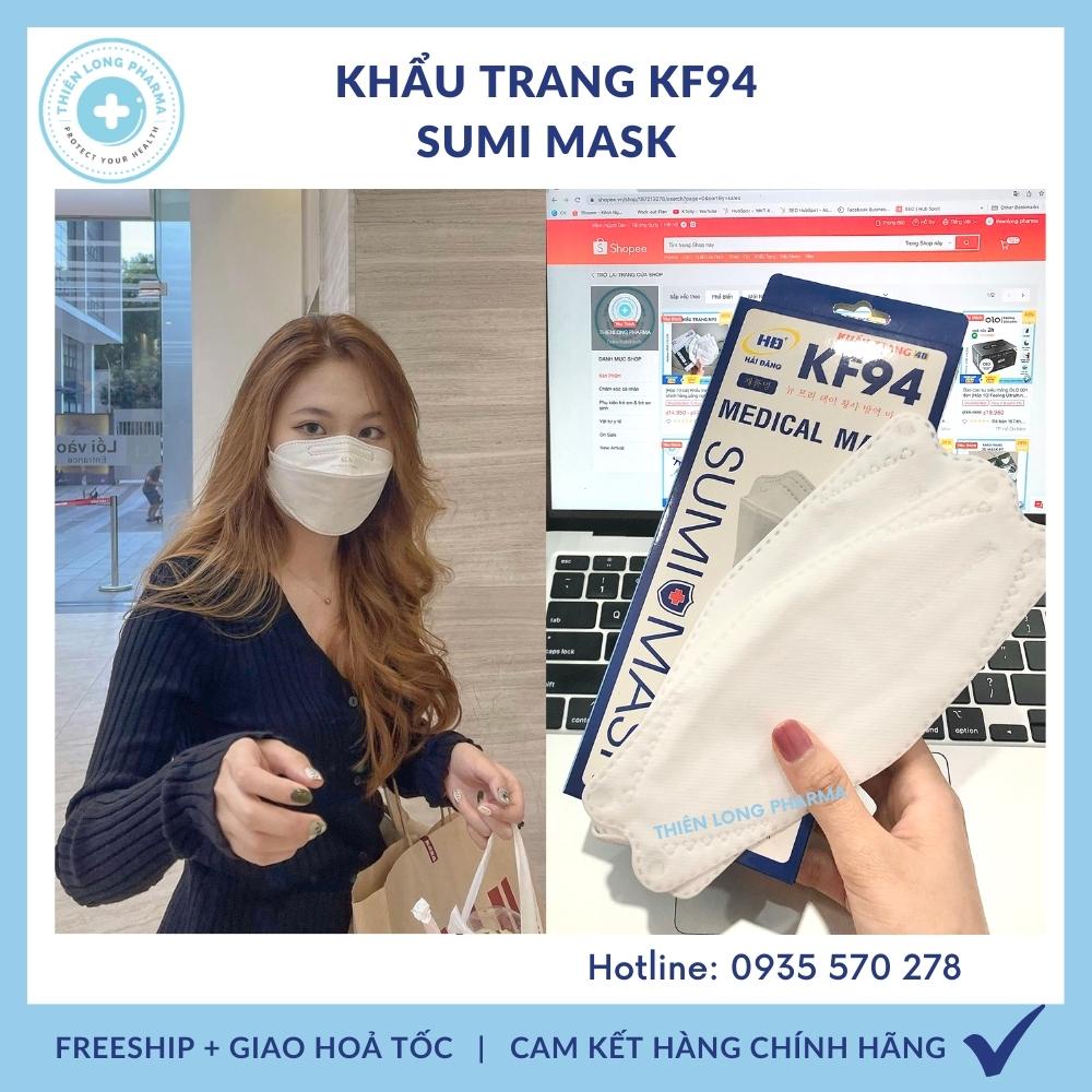 [30 CÁI] Khẩu trang 4D SUMI MASK, khẩu trang KF94 kháng khuẩn 4 lớp công nghệ Hàn quốc chống bụi mịn