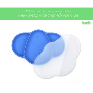 KHAY ĂN DẶM CHỐNG ĐỔ SILICONE VOI XINH HANIN