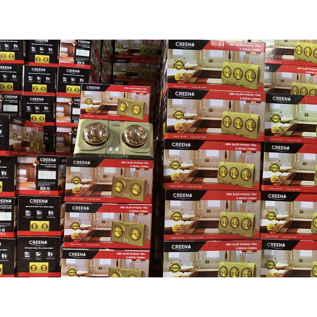 Đèn Sưởi Nhà Tắm Cao Cấp Creen 2 Bóng - 3 Bóng
