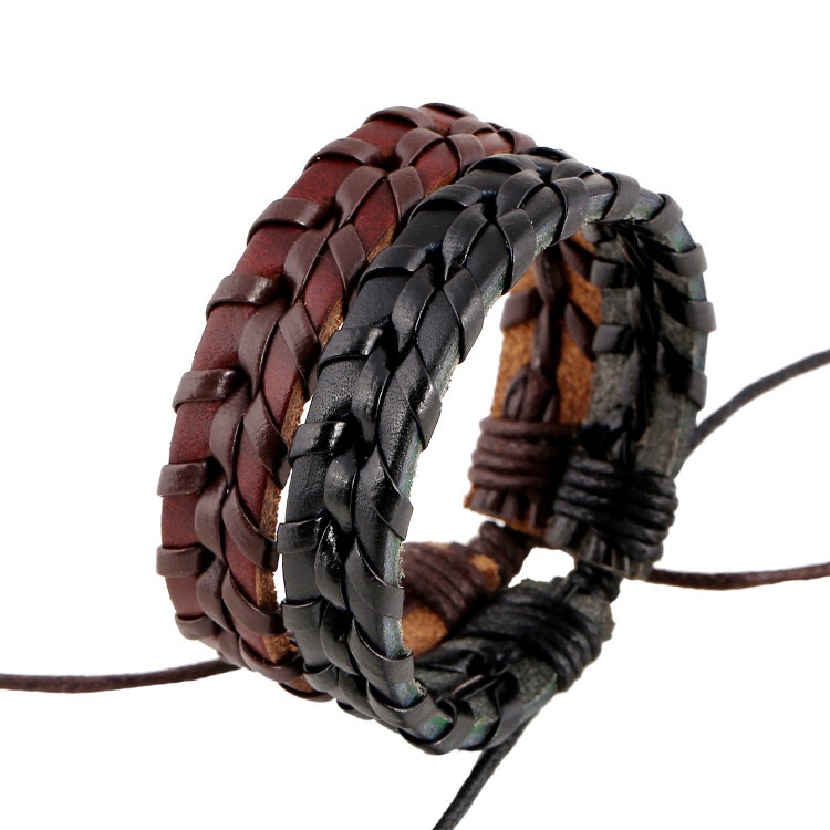 Vòng đeo tay dây da handmade nam nữ thủ công - Mã VTDA The Collar Box