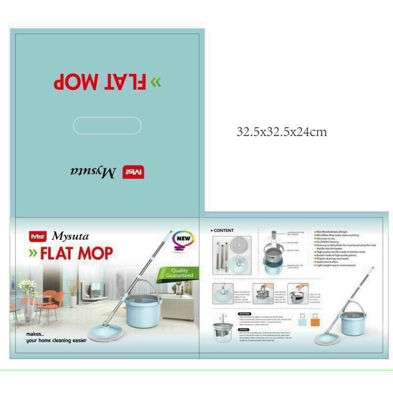 Bộ Cây Lau Nhà Xoay tay FLAT MOP  [Chính hãng]