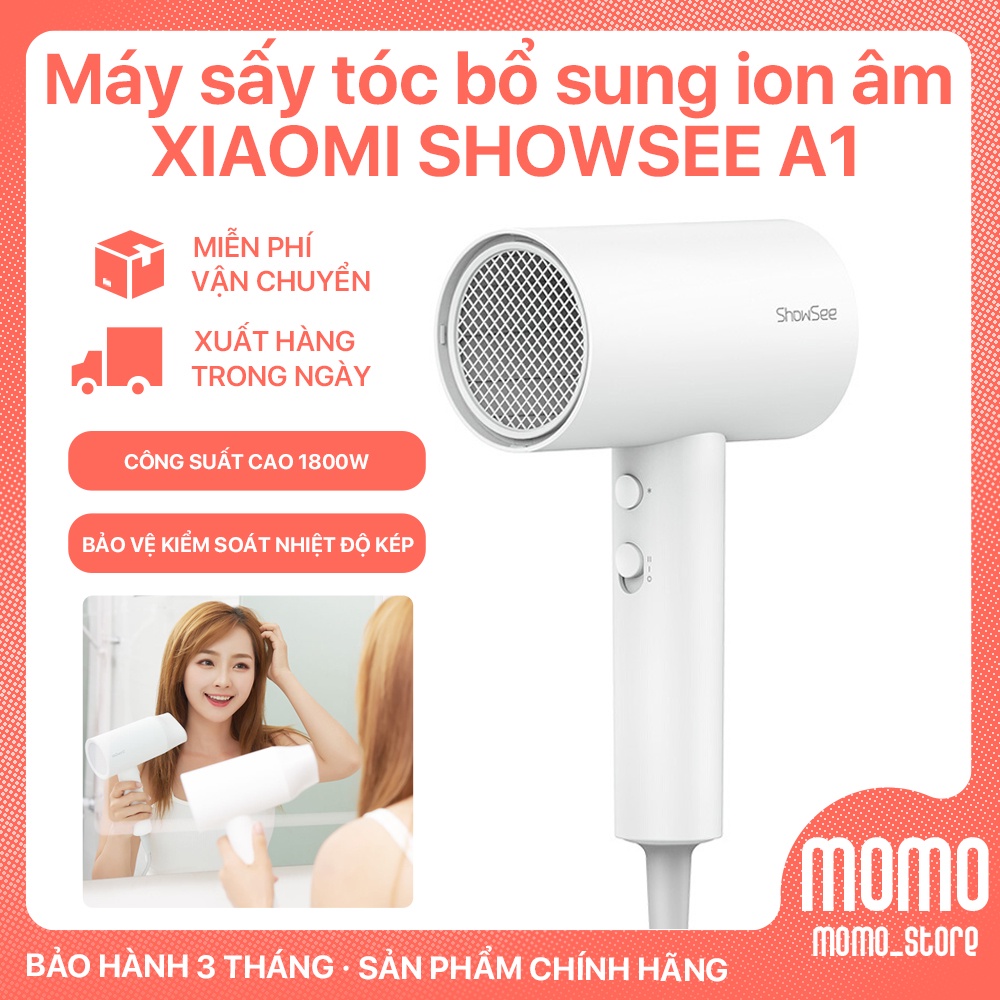 Máy sấy tóc bổ sung ion âm Xiaomi SHOWSEE A2-W 1800W cao cấp Chống Xù Rối Khô Tóc (A1 mẫu cũ)