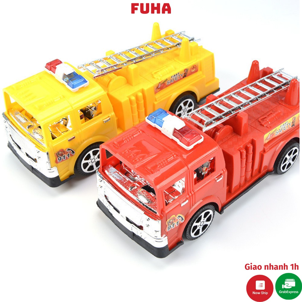 Mô hình xe cứu hỏa đồ chơi cho bé, xe cỡ lớn Fuha chất liệu nhựa an toàn cho bé